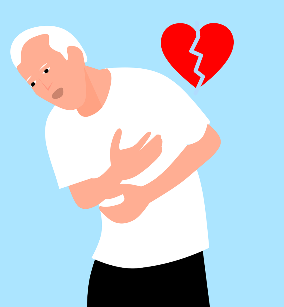 Symptome eines Schlaganfalls sind z. B. Herzschmerzen.